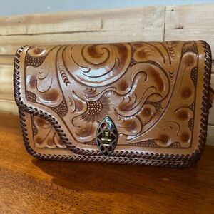 Vintage hand-tooled leather purse